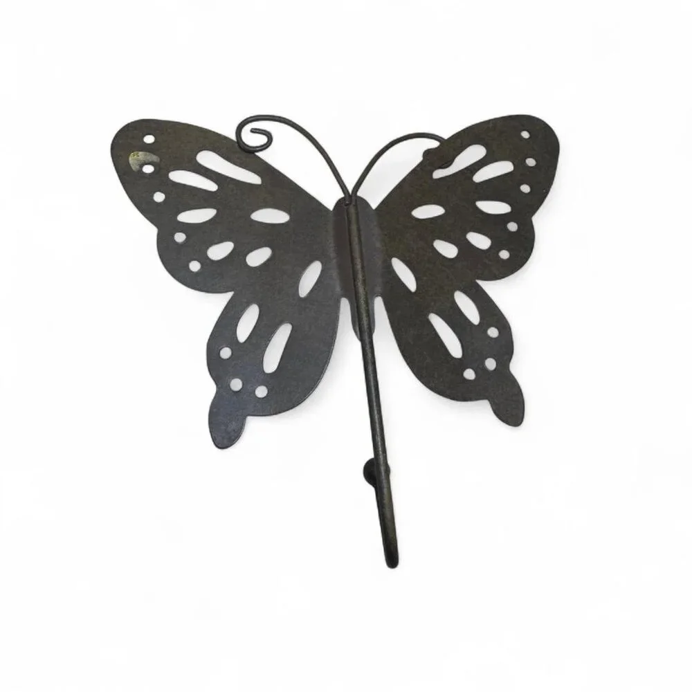 3 Metal Butterfly Decorative Wall Hooks